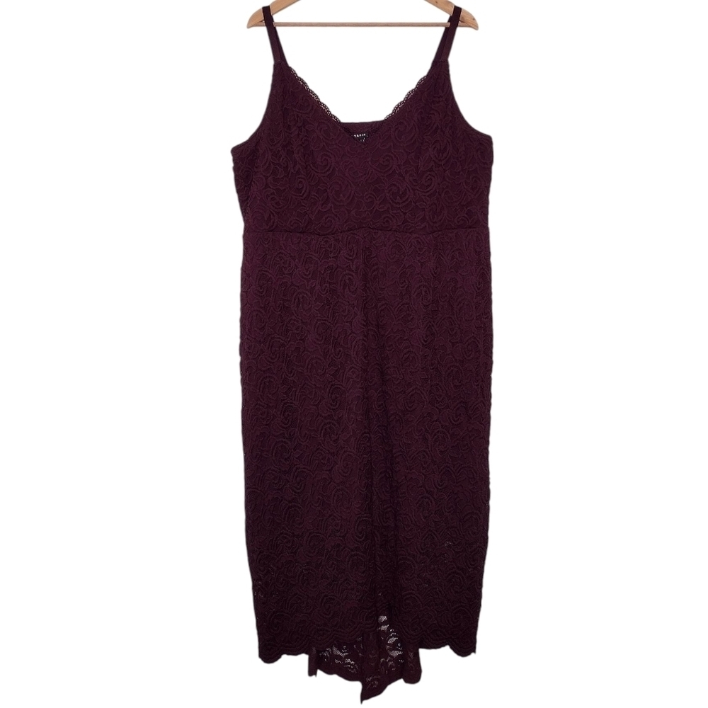 NWT Torrid Whimsigoth Witchy Burgundy Lace Sleeveless Midi Dress Sz 3X